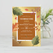 感謝祭ディナーパーティの招待状 招待状 (スタンド正面)