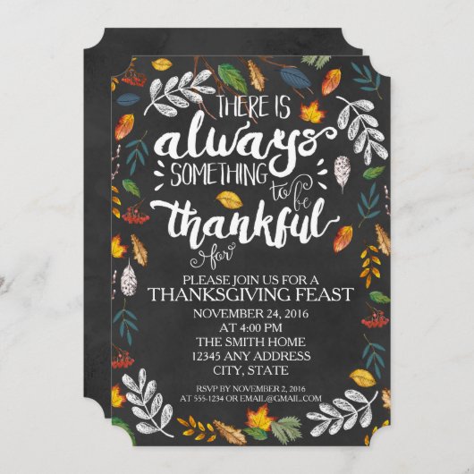 感謝祭ディナーパーティの招待状 招待状 (正面/裏面)