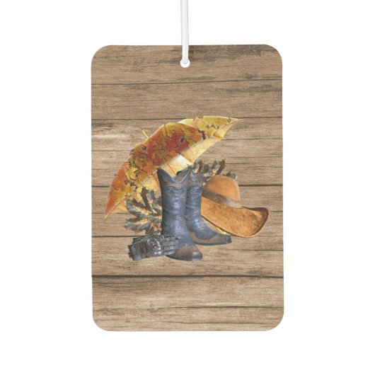 感謝祭ディナーパーティーオレンジ素朴ヴィンテージ カーエアーフレッシュナー (正面)