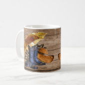 感謝祭ディナーパーティーオレンジ素朴ヴィンテージ コーヒーマグカップ (正面左)