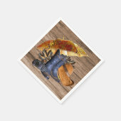 感謝祭ディナーパーティーオレンジ素朴ヴィンテージ スタンダードカクテルナプキン (角)