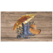 感謝祭ディナーパーティーオレンジ素朴ヴィンテージ テーブルクロス (正面(横))