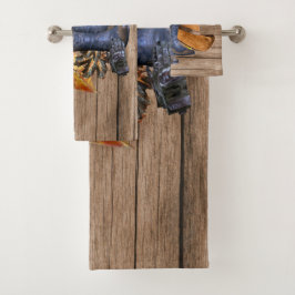 感謝祭ディナーパーティーオレンジ素朴ヴィンテージ バスタオルセット