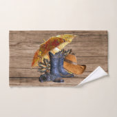 感謝祭ディナーパーティーオレンジ素朴ヴィンテージ バスタオルセット (ハンドタオル)