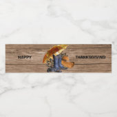 感謝祭ディナーパーティーオレンジ素朴ヴィンテージ ペットボトルラベル (シングルラベル)