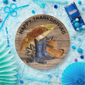 感謝祭ディナーパーティーオレンジ素朴ヴィンテージ ペーパープレート (パーティー)