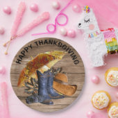 感謝祭ディナーパーティーオレンジ素朴ヴィンテージ ペーパープレート (パーティー)