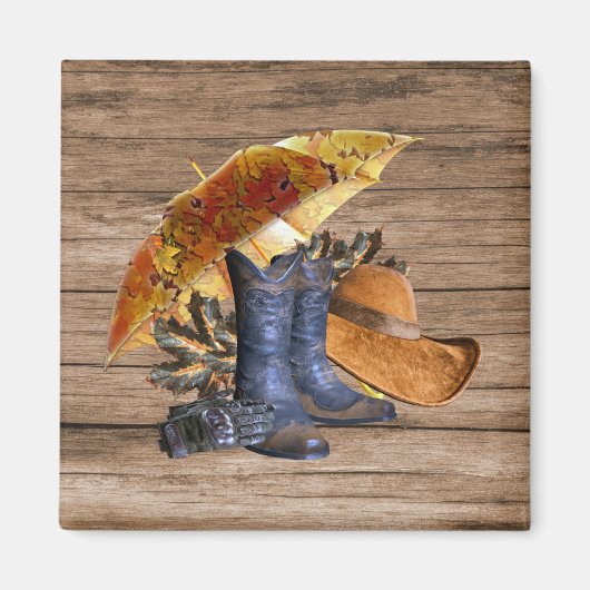 感謝祭ディナーパーティーオレンジ素朴ヴィンテージ マグネット (正面)