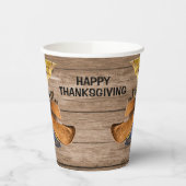 感謝祭ディナーパーティーオレンジ素朴ヴィンテージ 紙コップ (左)