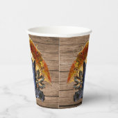 感謝祭ディナーパーティーオレンジ素朴ヴィンテージ 紙コップ (右)