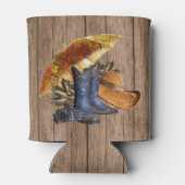 感謝祭ディナーパーティーオレンジ素朴ヴィンテージ 缶クーラー (裏面)