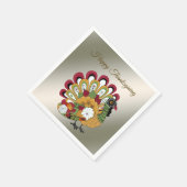 感謝祭ディナーパーティーカラフルフローラトルコ スタンダードカクテルナプキン (角)