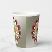 感謝祭ディナーパーティーカラフルフローラトルコ 紙コップ (右)