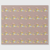 感謝祭ディナーパーティーターキーパンプキンピンクタン ラッピングペーパー (フラット)