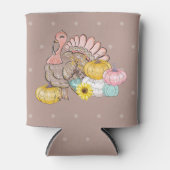 感謝祭ディナーパーティーターキーパンプキンピンクタン 缶クーラー (正面)