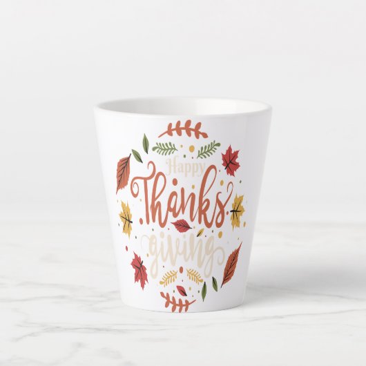 感謝祭ディナーパーティー家族の休日のギフト カフェラテマグ (正面)