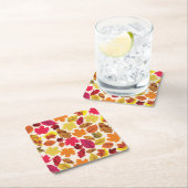 感謝祭ディナーパーティー紅葉 スクエアペーパーコースター (インサイチュ)