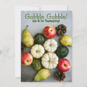 感謝祭ディナーパーティー 招待状 (正面)