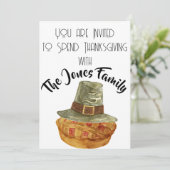 感謝祭ディナーピルムハットパイ招待状 招待状 (スタンド正面)