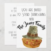 感謝祭ディナーピルムハットパイ招待状 招待状 (正面/裏面)