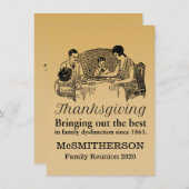 感謝祭ディナーファミおもしろいリー懇親会招待 招待状 (正面/裏面)