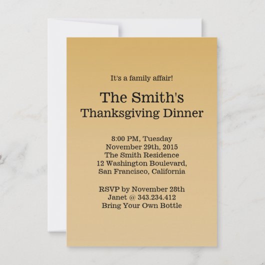 感謝祭ディナーファミおもしろいリー懇親会招待 招待状 (裏面)