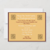 感謝祭ディナーフォト招待状 招待状 (裏面)