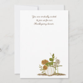 感謝祭ディナーフラット招待状、サイズ： 5" x 7 招待状