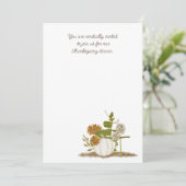 感謝祭ディナーフラット招待状、サイズ： 5" x 7 招待状 (スタンド正面)