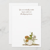 感謝祭ディナーフラット招待状、サイズ： 5" x 7 招待状 (正面/裏面)