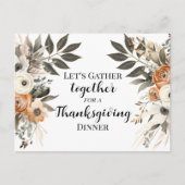 感謝祭ディナーフローラ招待状 ポストカード (正面)