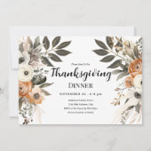 感謝祭ディナーフローラ水平招待状 招待状 (正面)