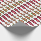 感謝祭ディナーフードターキーデイクランベリーパイ ラッピングペーパー (角)