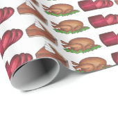 感謝祭ディナーフードターキーデイクランベリーパイ ラッピングペーパー (ロールコーナー)