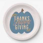 感謝祭ディナーブルーパンプキン ペーパープレート (正面)