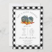 感謝祭ディナープレイドパンプキングルド葉ズ 招待状 (正面)