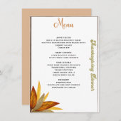 感謝祭ディナーメニュースタイル09.レトロ秋 メニュー (正面/裏面)