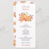 感謝祭ディナーメニューフローラカボチャ メニュー (正面/裏面)