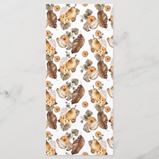 感謝祭ディナーメニュー メニュー (裏面)