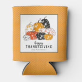 感謝祭ディナーモダンフローラカボチャ 缶クーラー (正面)