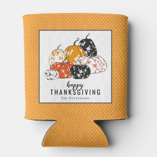 感謝祭ディナーモダンフローラカボチャ 缶クーラー (裏面)