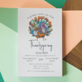 感謝祭ディナー七面鳥の水色 招待状