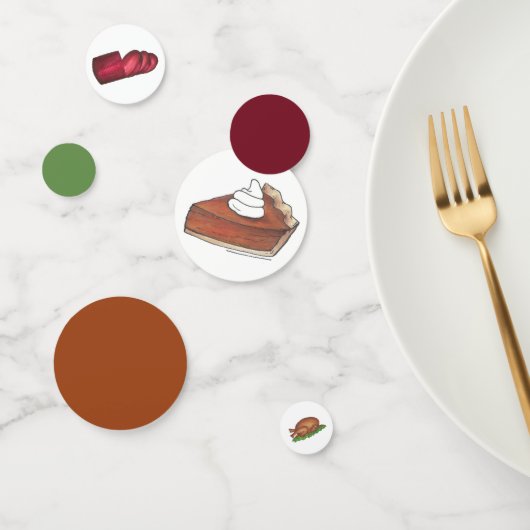 感謝祭ディナー七面鳥クランベリーパンプキンパイ コンフェッティ (グループ)