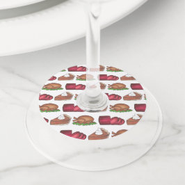 感謝祭ディナー七面鳥クランベリーパンプキンパイ ワイングラスタグ