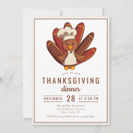 感謝祭ディナー七面鳥シェフ 招待状