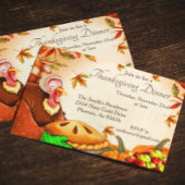 感謝祭ディナー七面鳥パイカボチャ 招待状