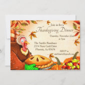 感謝祭ディナー七面鳥パイカボチャ 招待状 (正面)