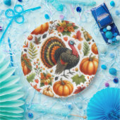 感謝祭ディナー七面鳥パターン ペーパープレート (パーティー)