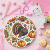 感謝祭ディナー七面鳥パターン ペーパープレート (パーティー)