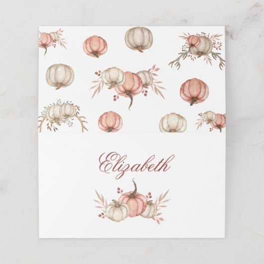 感謝祭ディナー座席表パンプキンスパイス プレイスカード (外部開封)